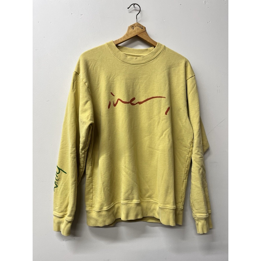 Bon Iver Sweatshirt Medium Yellow Chartreuse Crewneck Tour Merch EcoCycle 2022